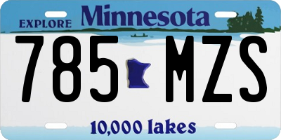 MN license plate 785MZS