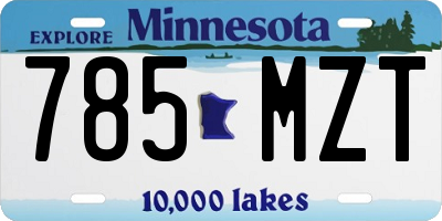 MN license plate 785MZT