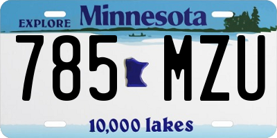 MN license plate 785MZU