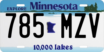 MN license plate 785MZV