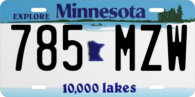 MN license plate 785MZW
