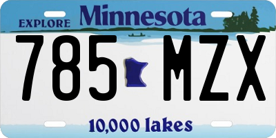 MN license plate 785MZX