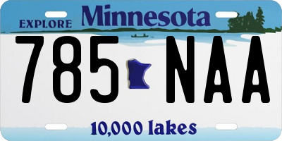 MN license plate 785NAA