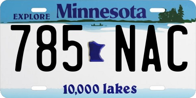 MN license plate 785NAC
