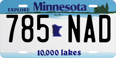 MN license plate 785NAD