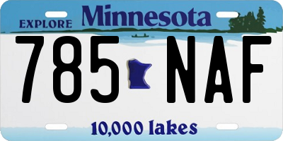 MN license plate 785NAF