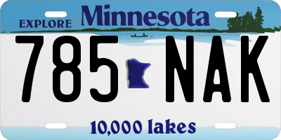 MN license plate 785NAK