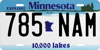 MN license plate 785NAM