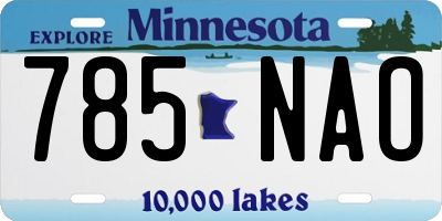 MN license plate 785NAO