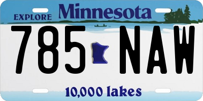 MN license plate 785NAW