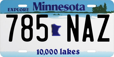 MN license plate 785NAZ