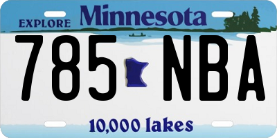 MN license plate 785NBA