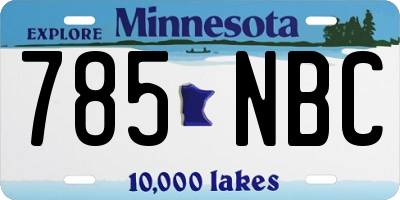 MN license plate 785NBC