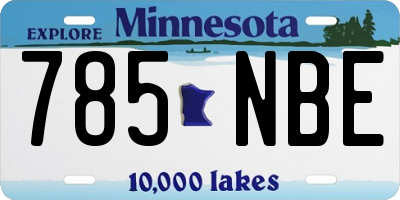 MN license plate 785NBE