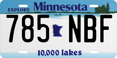 MN license plate 785NBF