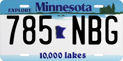 MN license plate 785NBG
