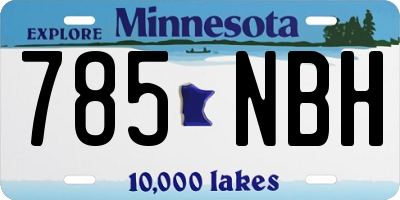MN license plate 785NBH