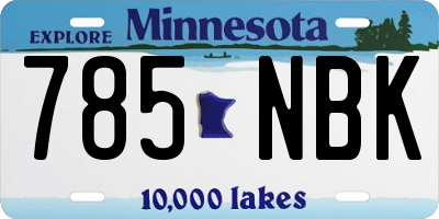 MN license plate 785NBK