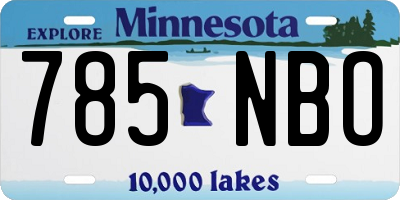 MN license plate 785NBO