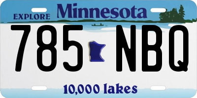 MN license plate 785NBQ