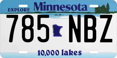 MN license plate 785NBZ