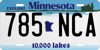 MN license plate 785NCA