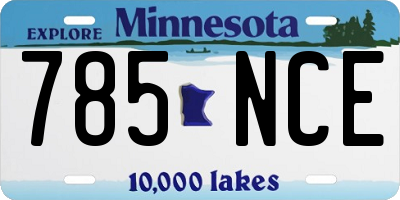 MN license plate 785NCE