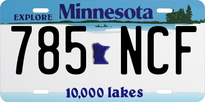 MN license plate 785NCF
