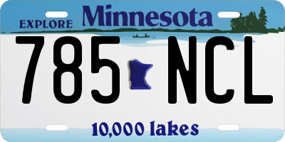 MN license plate 785NCL