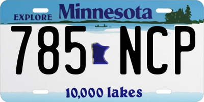 MN license plate 785NCP