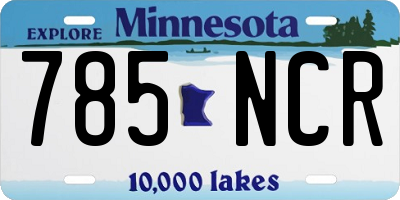 MN license plate 785NCR