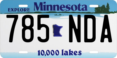 MN license plate 785NDA