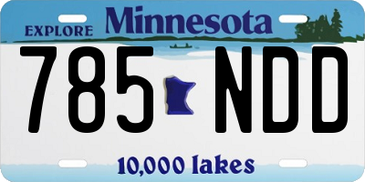 MN license plate 785NDD