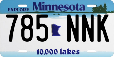 MN license plate 785NNK