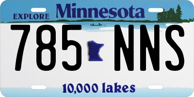 MN license plate 785NNS