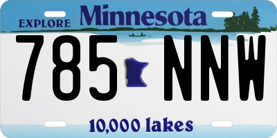 MN license plate 785NNW