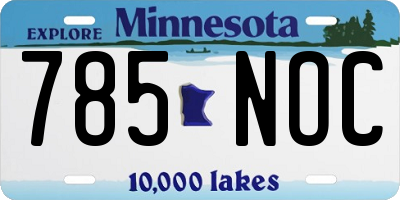 MN license plate 785NOC