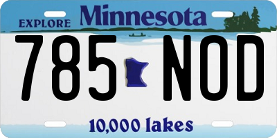 MN license plate 785NOD