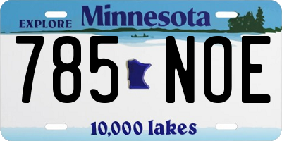MN license plate 785NOE