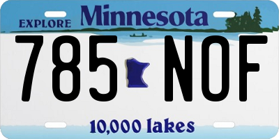 MN license plate 785NOF