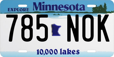MN license plate 785NOK