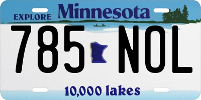 MN license plate 785NOL