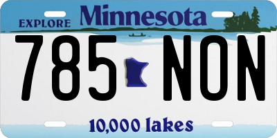 MN license plate 785NON