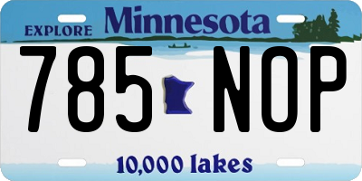 MN license plate 785NOP