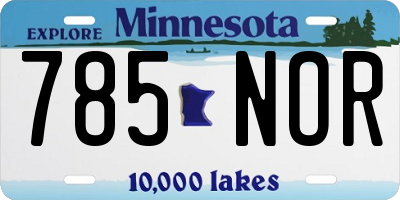 MN license plate 785NOR