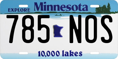 MN license plate 785NOS