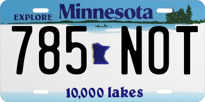 MN license plate 785NOT
