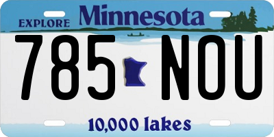MN license plate 785NOU