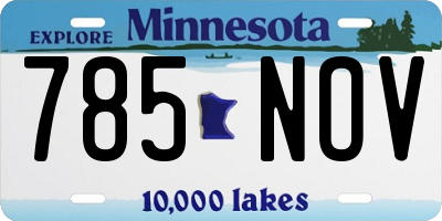 MN license plate 785NOV
