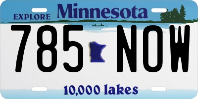 MN license plate 785NOW